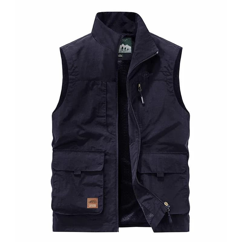 Gilet homme pêche randonnée multi-poches léger style utilitaire décontracté été printemps