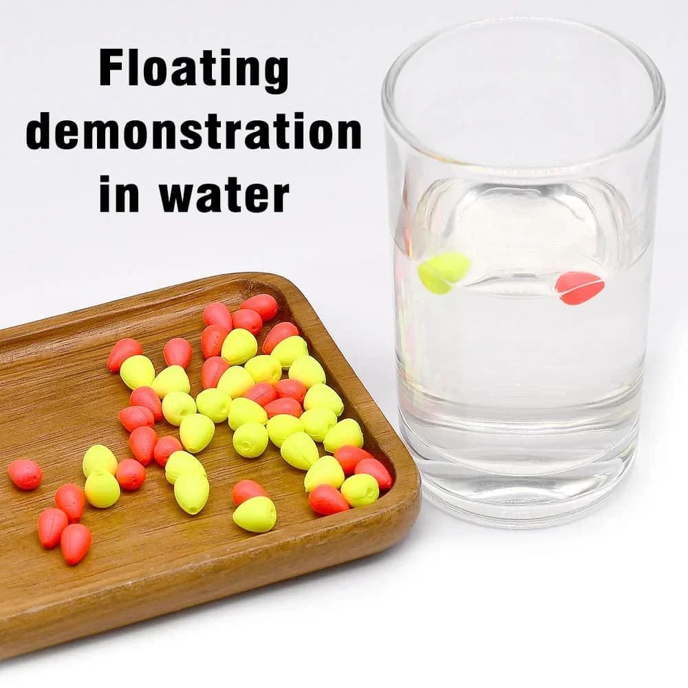 50 perles flottantes EVA ultra-légères Topranc - Accessoires pêche colorés pour attirer les poissons