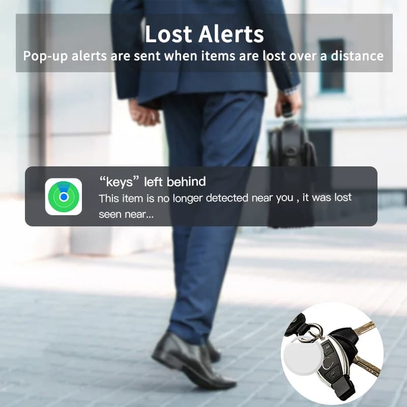 Traceur GPS Bluetooth compatible iPhone Find My avec alarme et rappels pour clés et objets personnels