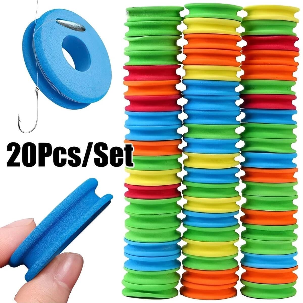 10/20 bobines mousse rangement lignes pêche 4.5cm/12cm - Porte-lignes arrondis couleurs aléatoires
