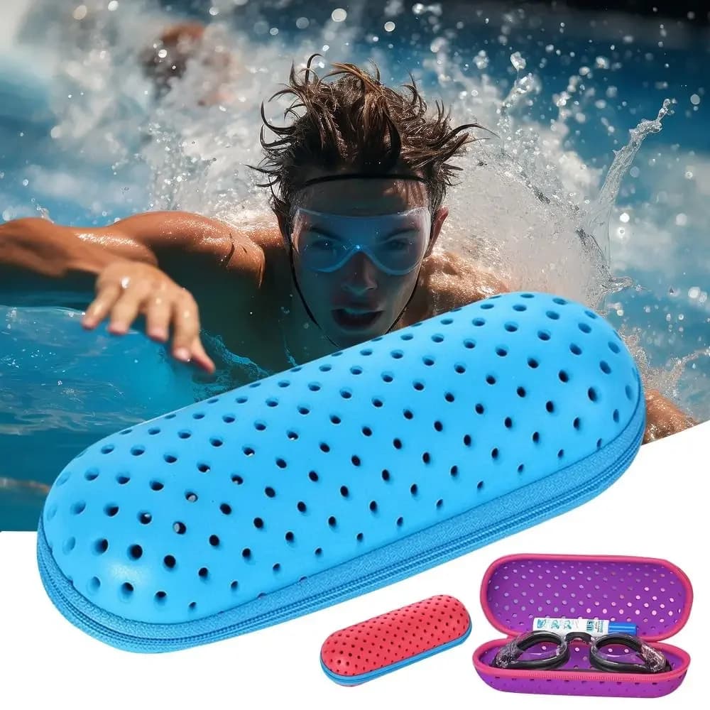 Boîte rangement lunettes natation EVA étui protection souple équipement respirant étudiants