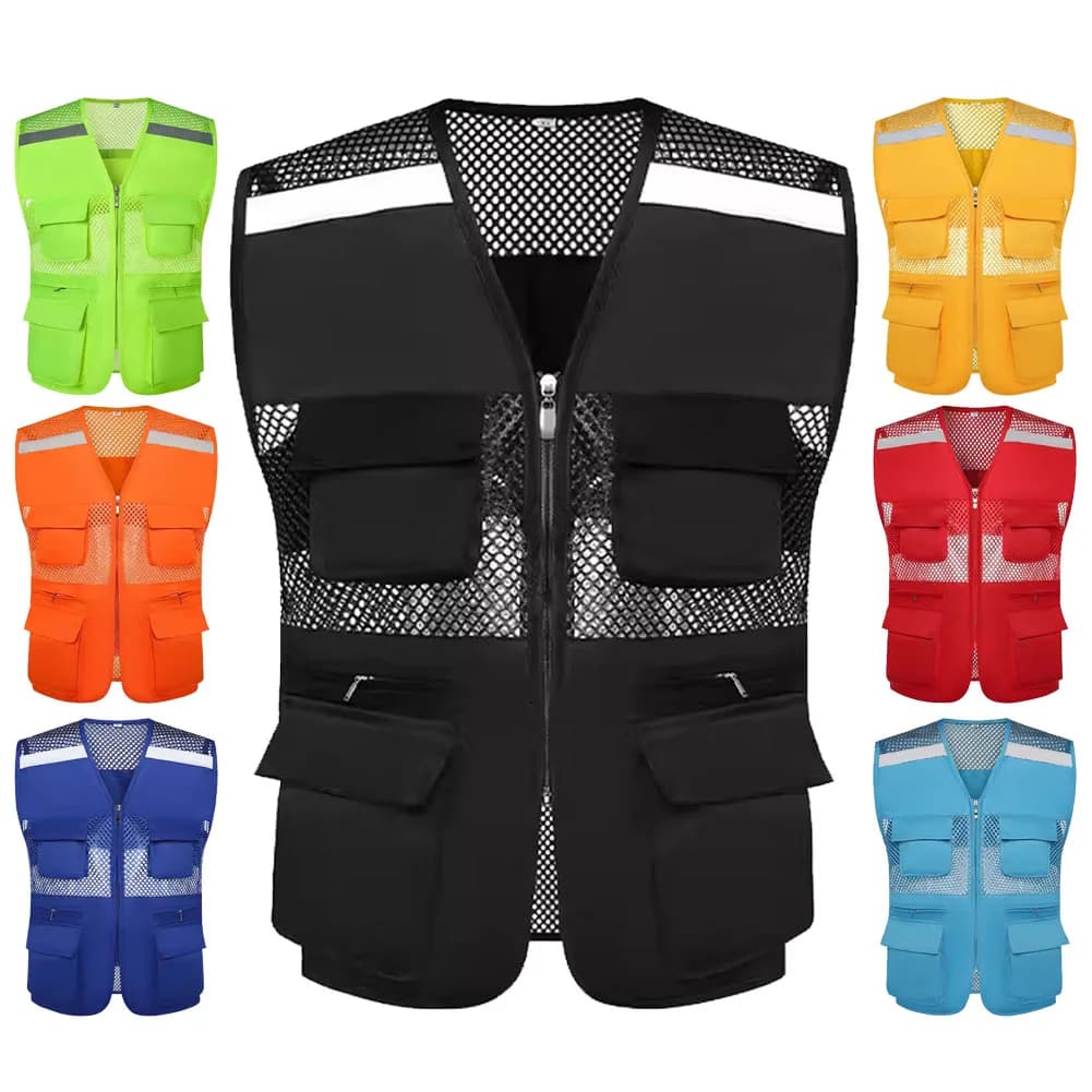 Veste filet pêche été - Veste sans manches respirante multi-poches pour pêche en mer