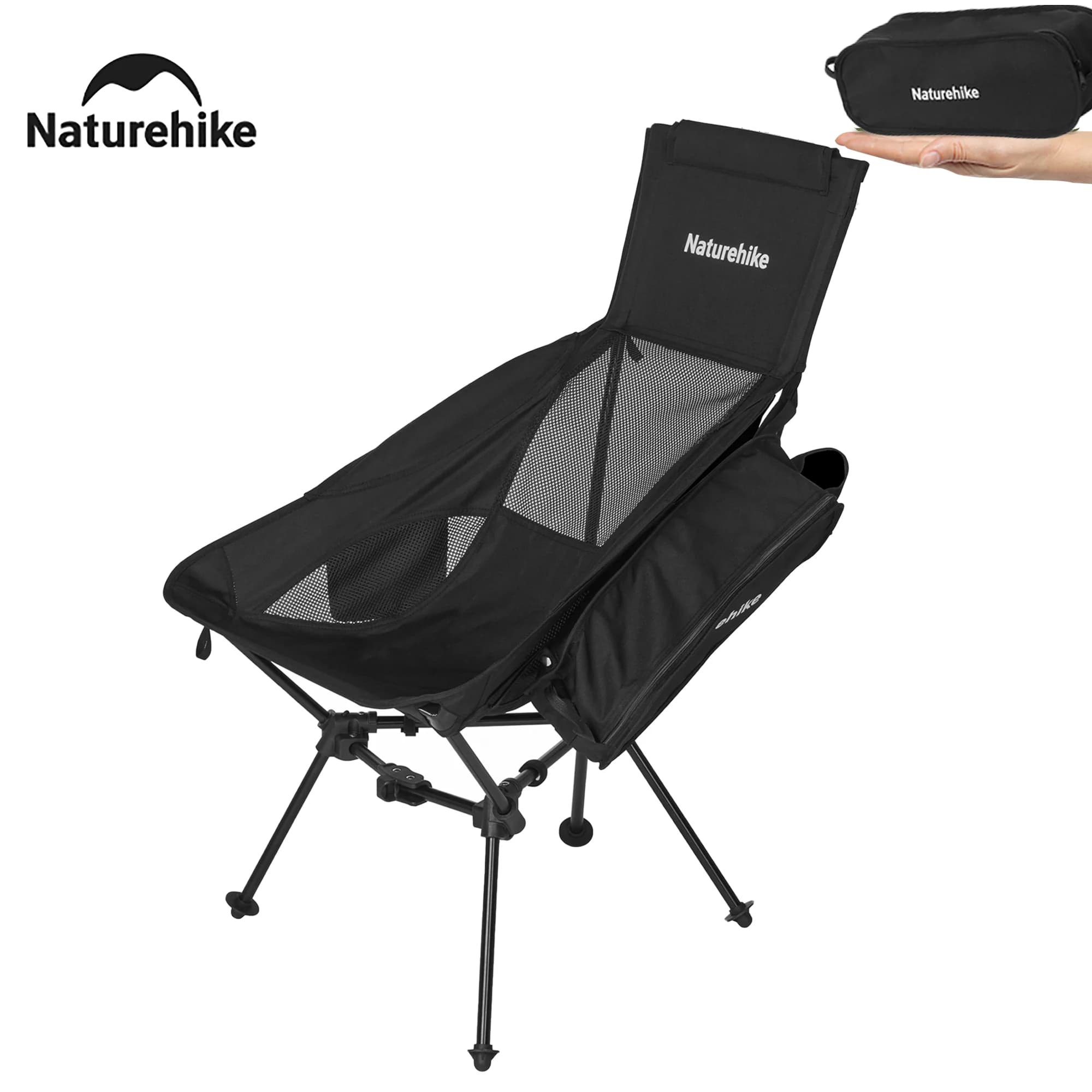 Fauteuil de pêche Naturehike 2024 ultraléger haute charge stable avec dossier haut pour camping