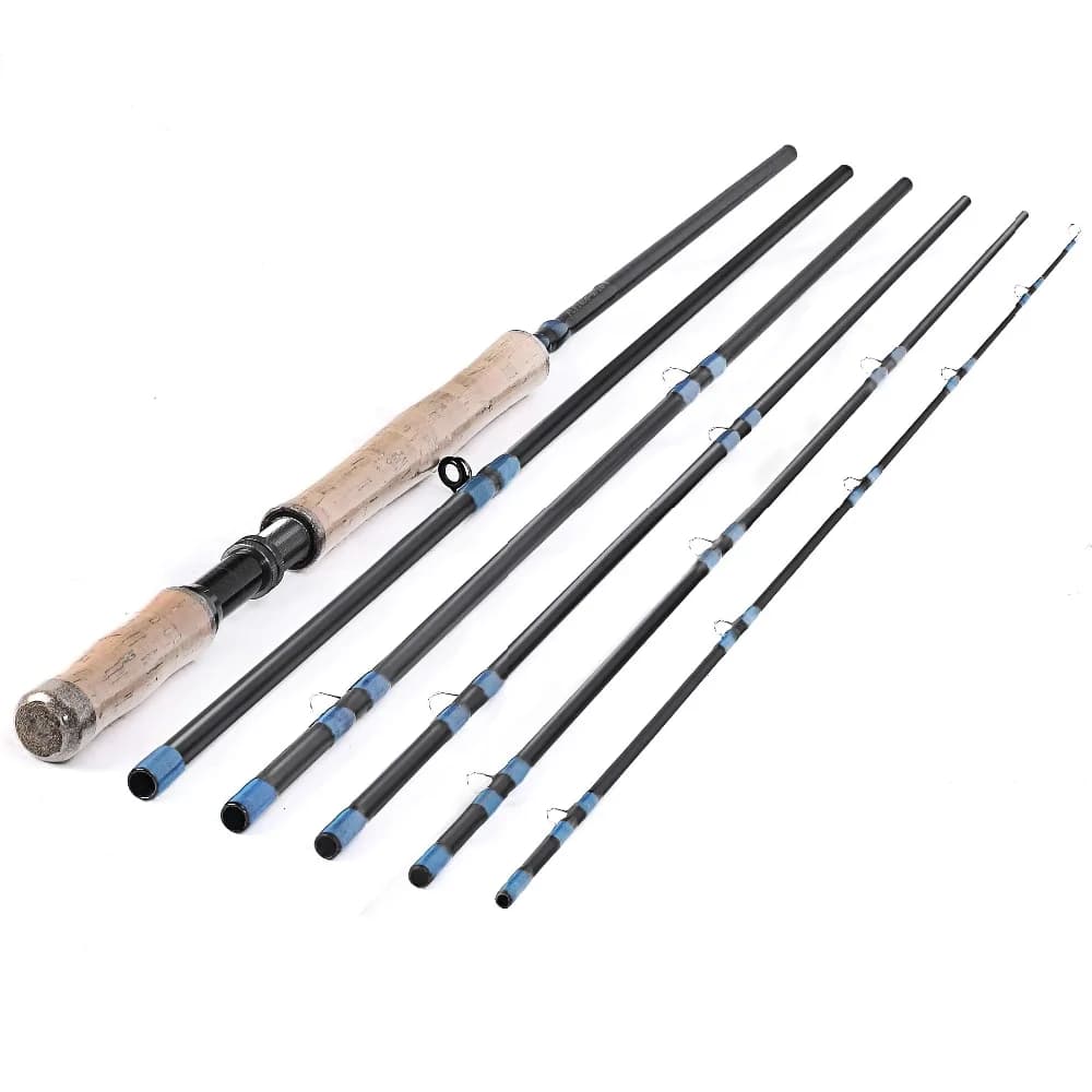 Canne spey 13ft 8-9WT et 14ft 9-10WT carbone action medium-fast 6 sections pour pêche saumon grand fleuve