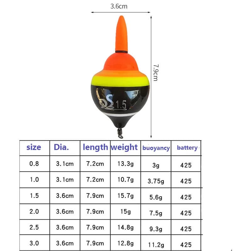 Flotteur électronique lumineux pêche de nuit ABS - Buoyancy bobber avec pile CR425 pour pêche en mer précise