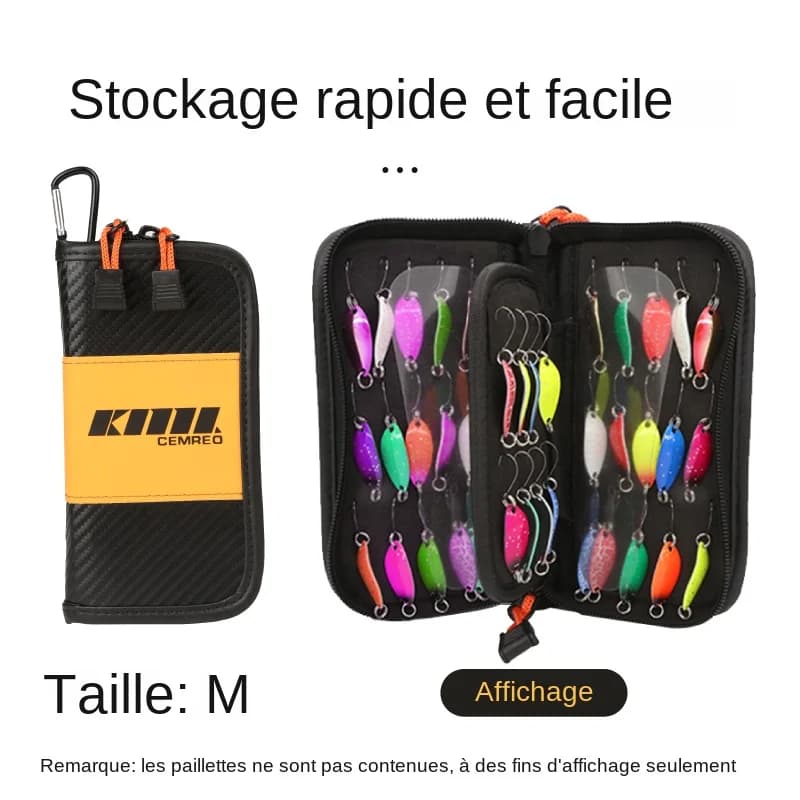Porte-leurres grande capacité type portefeuille - Étui de transport durable pour spinnerbaits et leurres