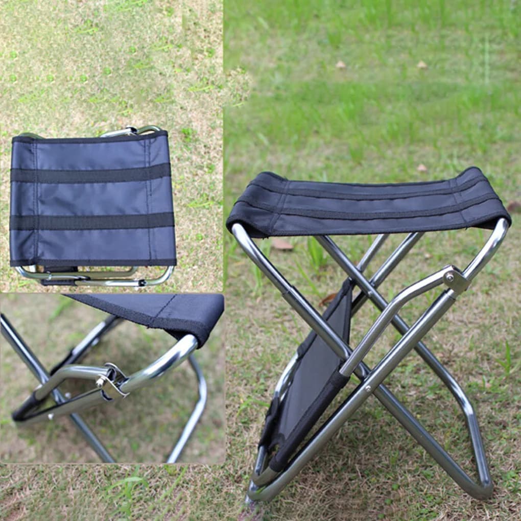 Tabouret pliant de pêche en alliage d'aluminium et toile Oxford pour camping randonnée