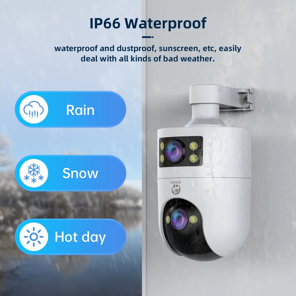Caméra de surveillance extérieure JOOAN 4K PTZ WiFi avec suivi automatique - Caméra IP étanche vision nocturne 8MP