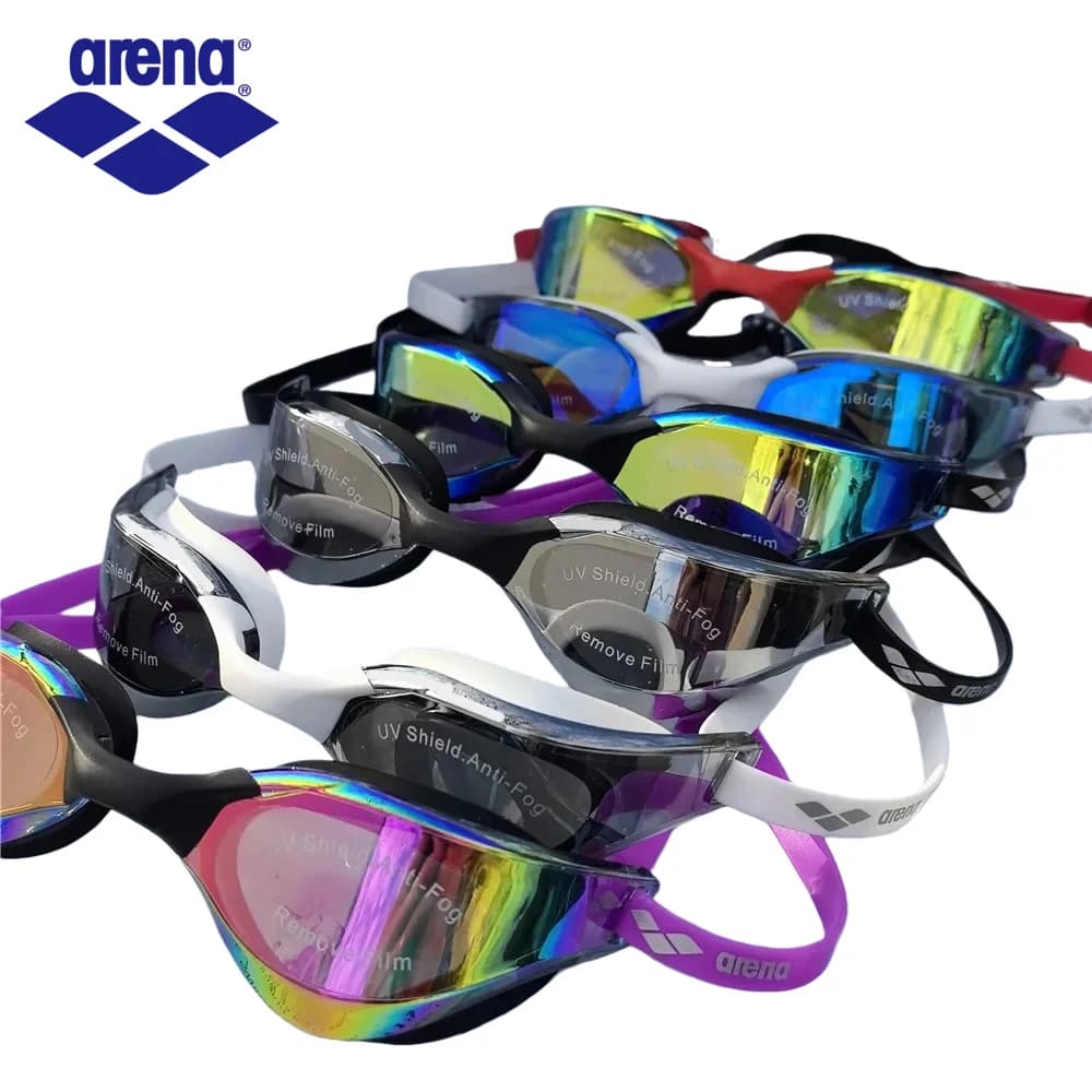 Lunettes de natation adulte HD étanches anti-buée électroplaquées cadre racing professionnel
