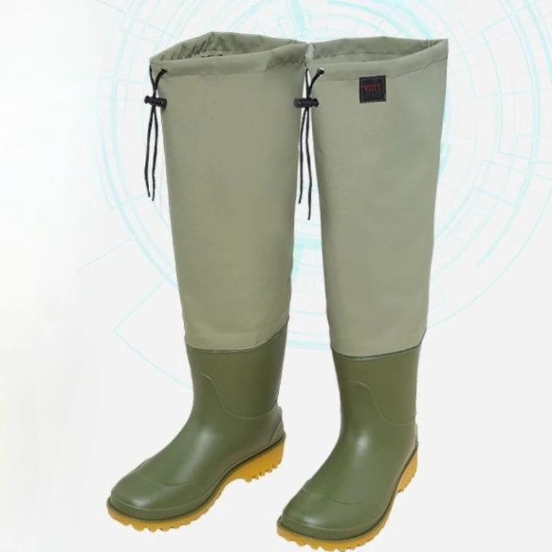 Bottes de pêche imperméables résistantes à lacets pour hommes - Design large bout des orteils et économique