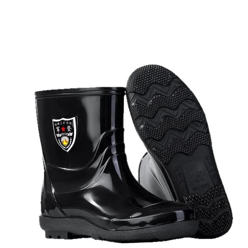 Bottes de pluie homme grande taille mollet large PVC imperméables anti-dérapantes toutes saisons confort