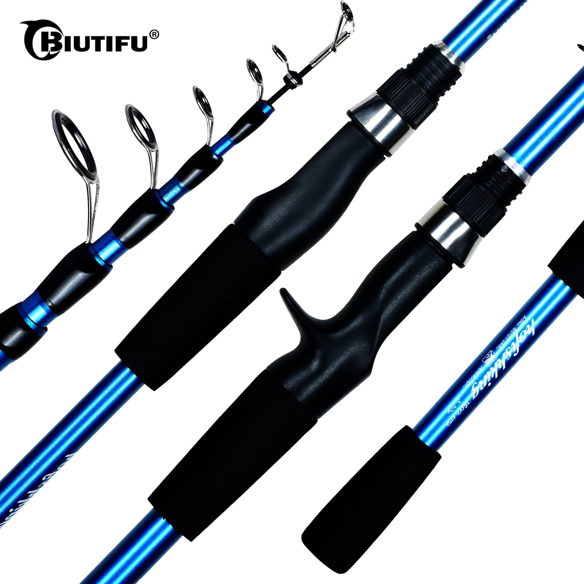 Canne télescopique spinning 1.8/2.1/2.4m ultra-légère carbone pour truite et leurres 3-30g - Pêche voyage