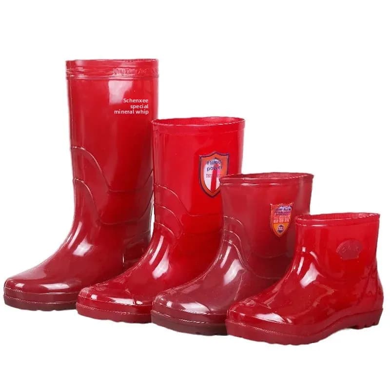 Bottes de pluie homme couleur thé séchage rapide sans doublure en PVC moulé d'une pièce