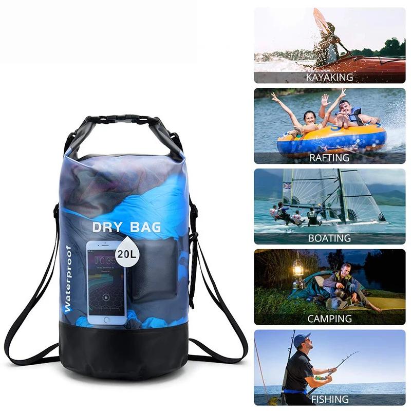 Sac étanche 10L 20L pour natation randonnée rafting kayak pêche - Poche de rangement imperméable XD117Y