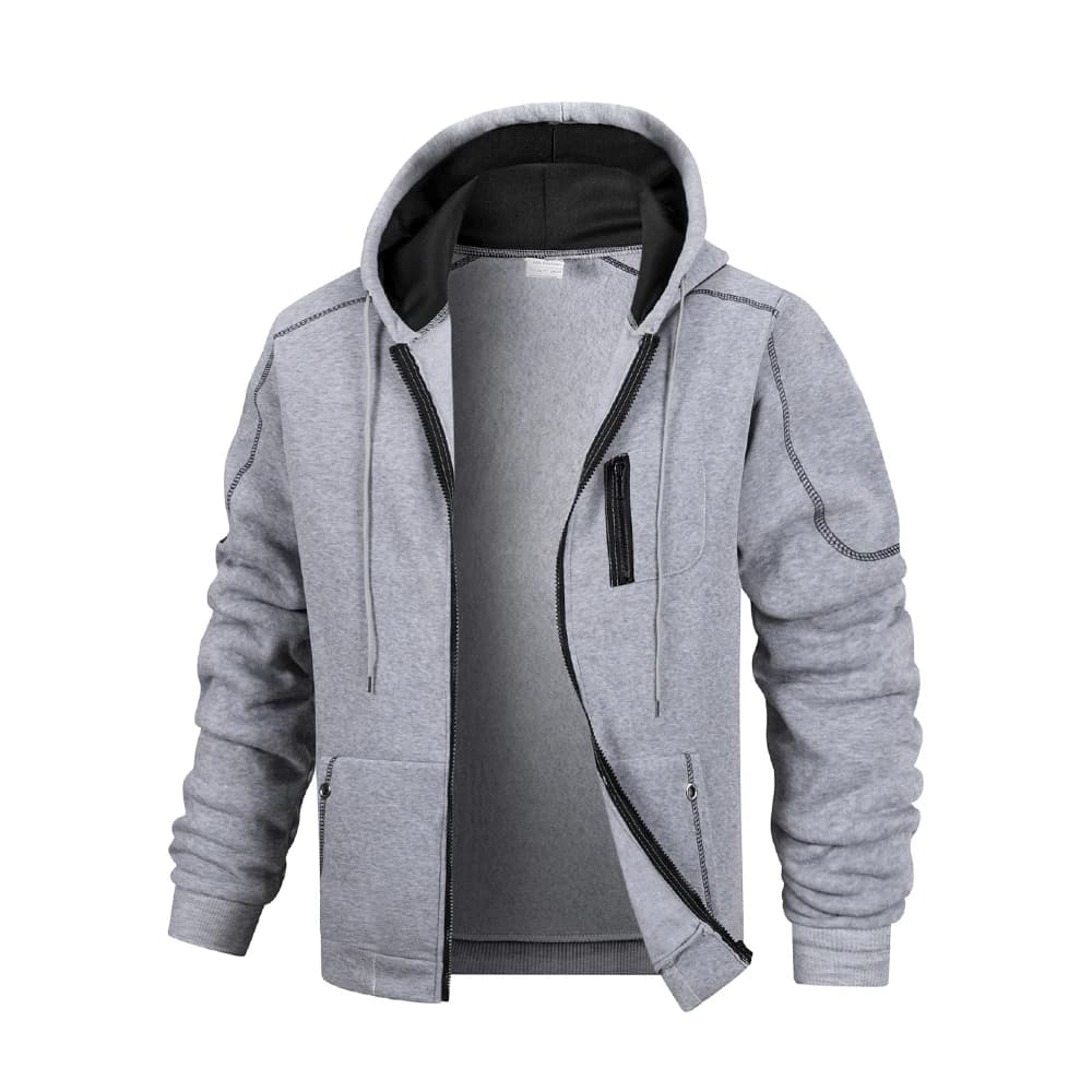 Cardigan zippé homme coupe slim - Veste sweat sport casual couleur unie sportswear