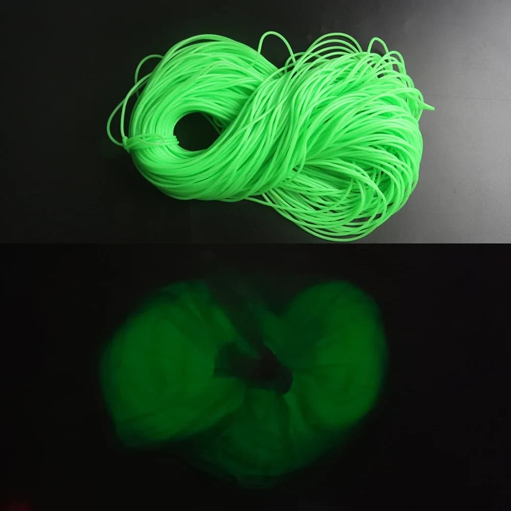 Manchon lumineux de pêche nocturne 1/1.5m vert - Tube silicone souple pour ligne et hameçon