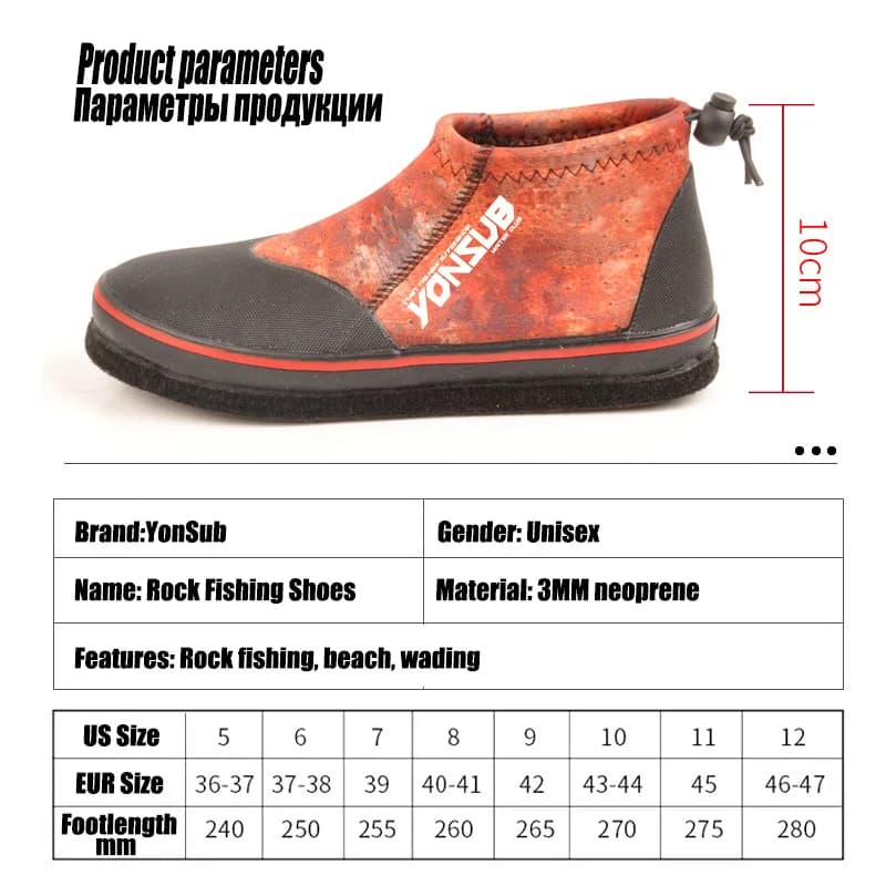Chaussures de pêche sur rochers unisexe - Bottes antidérapantes à clous avec néoprène 3MM