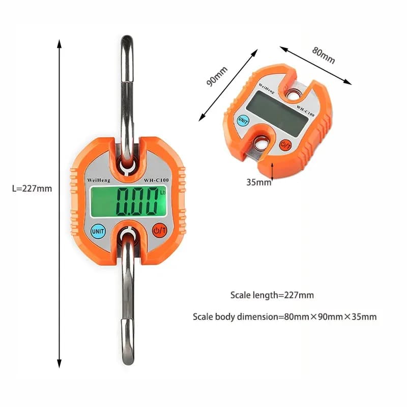 Balance électronique suspendue 150kg 50g acier inoxydable crochet numérique LCD pour pêche lourde grues