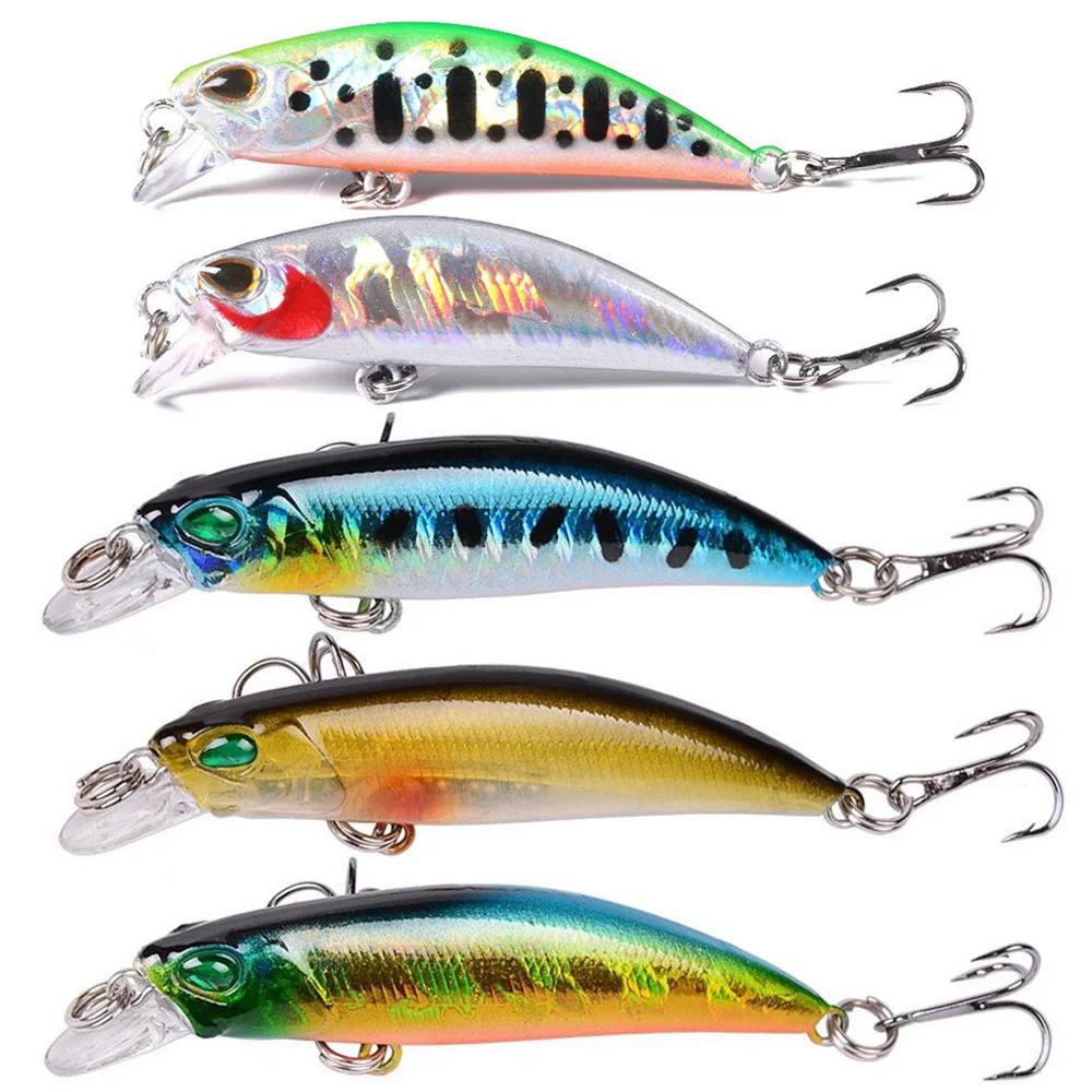 Kit 5 leurres minnow coulants pour truite et bar - Appâts artificiels crankbait et jerkbait flottants