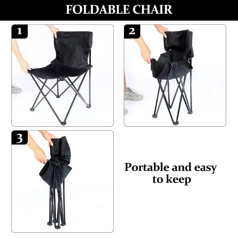 Chaise pliante camping avec poche latérale - siège pêche plage Oxford portable pique-nique