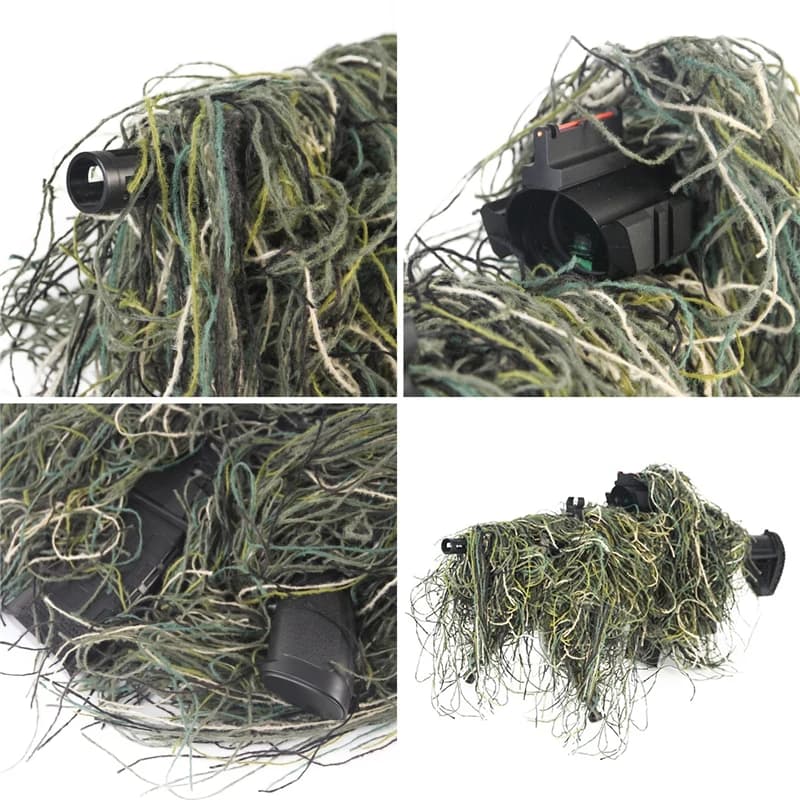 Accessoires camouflage pour chasse pêche - Enveloppes armes et cordes élastiques militaires