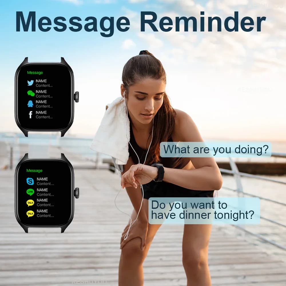 Montre connectée H9 Promax - Répondeur intégré et suivi calories pour pêcheurs sportifs