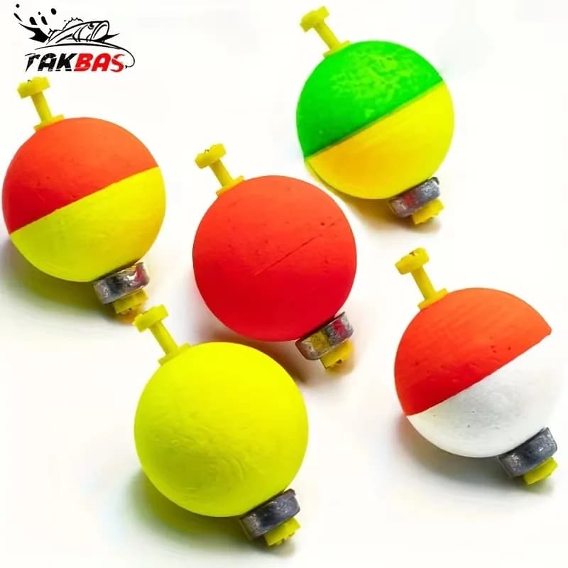 Kit 5 flotteurs bouchons pêche EVA snap-on pour crappie bluegill poisson-chat main