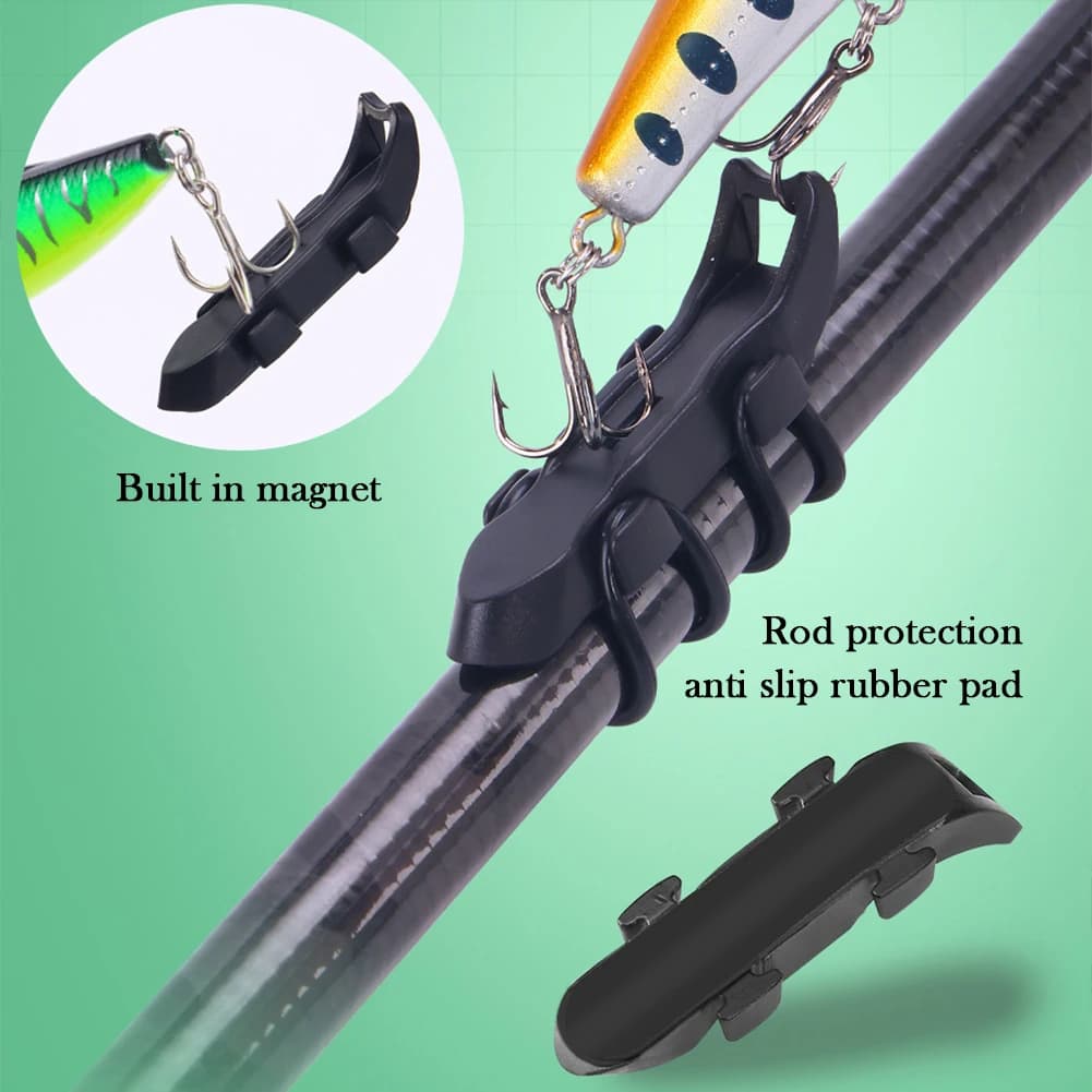 Support appât magnétique fixation élastique leurres hameçon protection canne accessoires