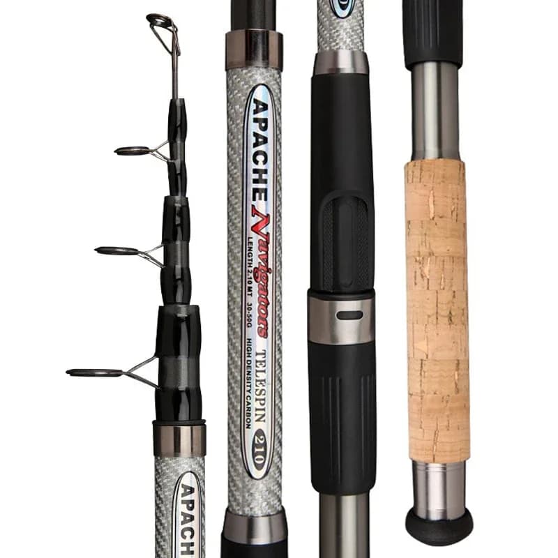 Canne à pêche télescopique carpe 2.1m à 3.6m portable longue portée 50-150g manche bois pêche spinning