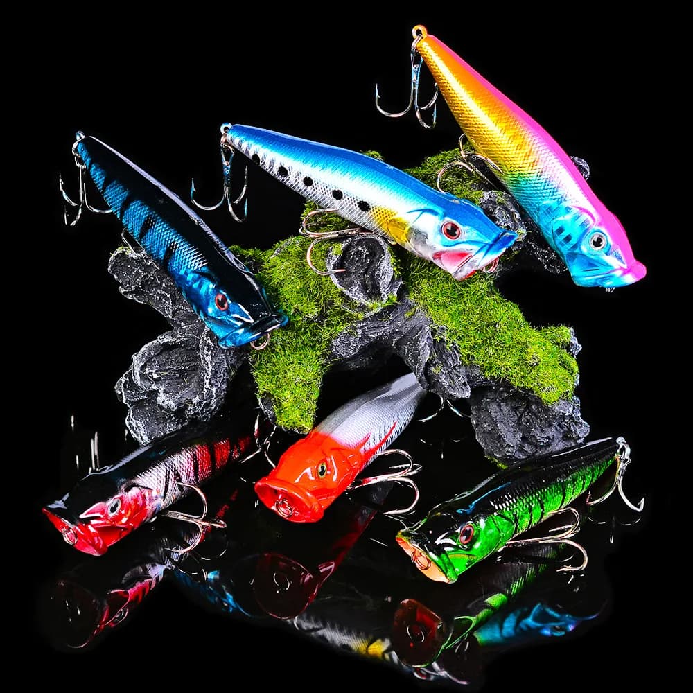 Leurre Popper Topwater FLYSAND 93mm 12.5g - Appât Dur Pêche aux Leurres pour Carnassiers