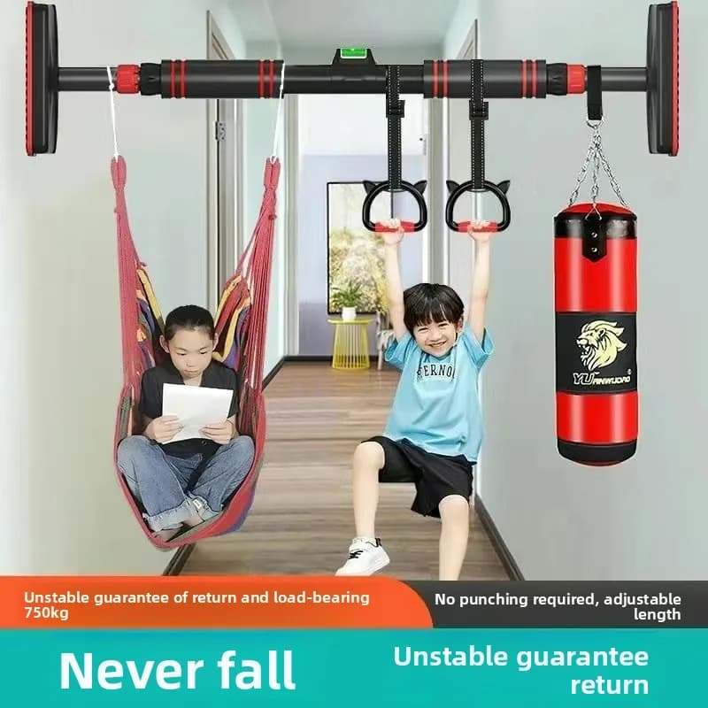 Barre horizontale téléscopique 2025 pour adultes et enfants - Équipement traction maison avec punching - Pêche fitness
