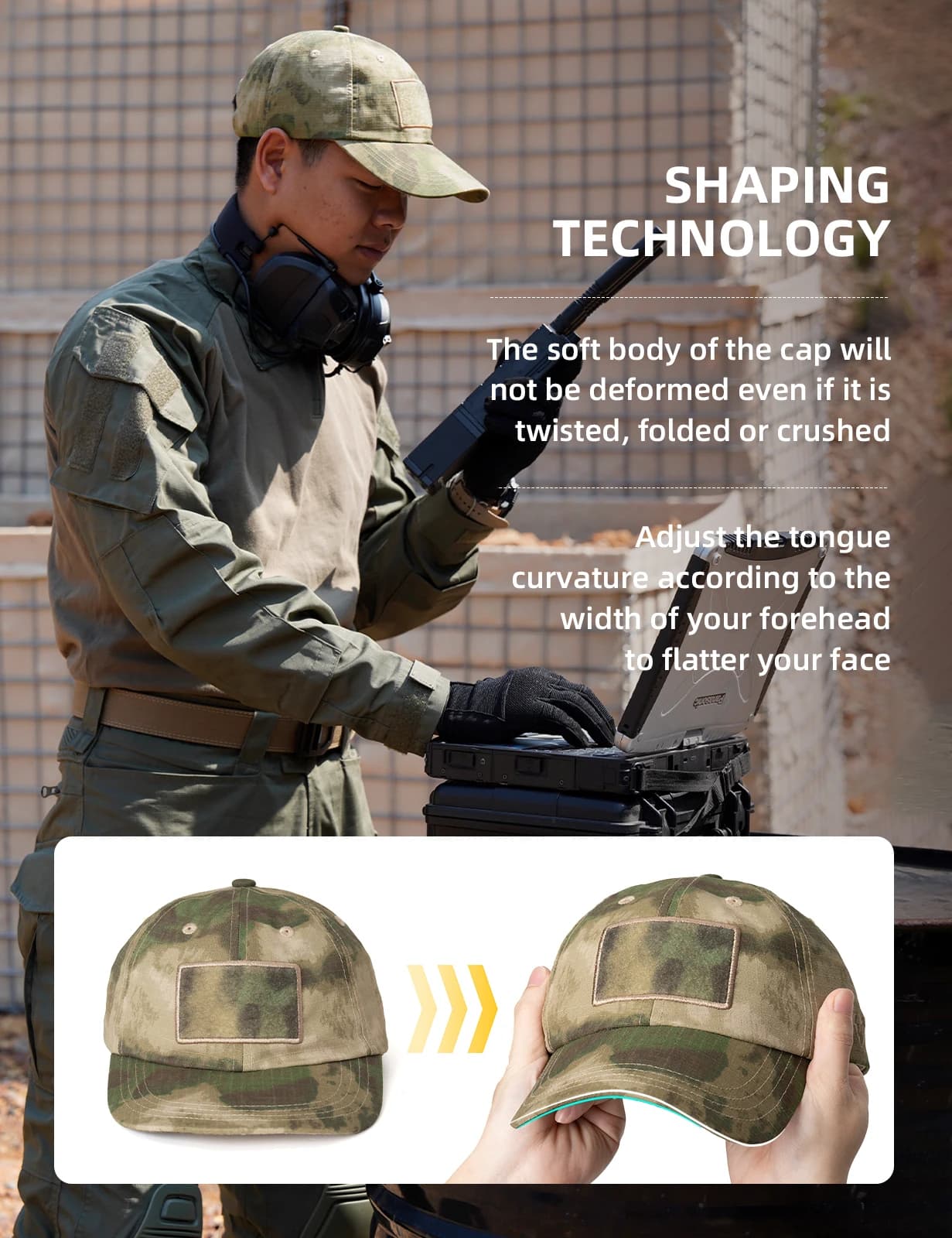 Casquette baseball tactique IDOGEAR mémoire bord séchage rapide imperméable anti-transpiration ajustable pêche