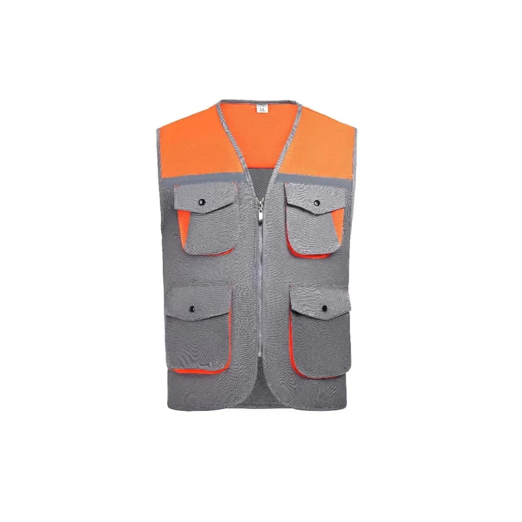 Gilet de travail épais avec bandes réfléchissantes pour équipes pêche et activités nautiques sécurisées