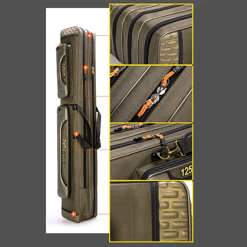 Grand sac de stockage pour cannes pêche 80-130cm - Sac Oxford épais pour équipement pesca homme