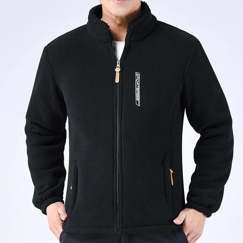 Veste polaire épaisse hiver pêche grande taille - Manteau zip windproof poches multiples extérieur