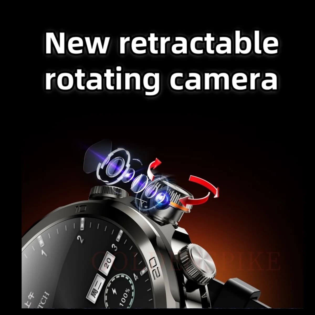 Smartwatch H19 original Android 10.0 caméra rotative 190° GPS WIFI écran AMOLED 1.95" stockage 256GB