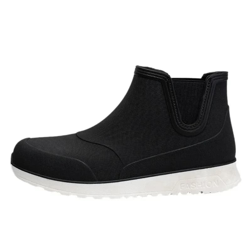 Bottes pluie homme PVC courtes antidérapantes pêche lavage auto extérieur semelle souple