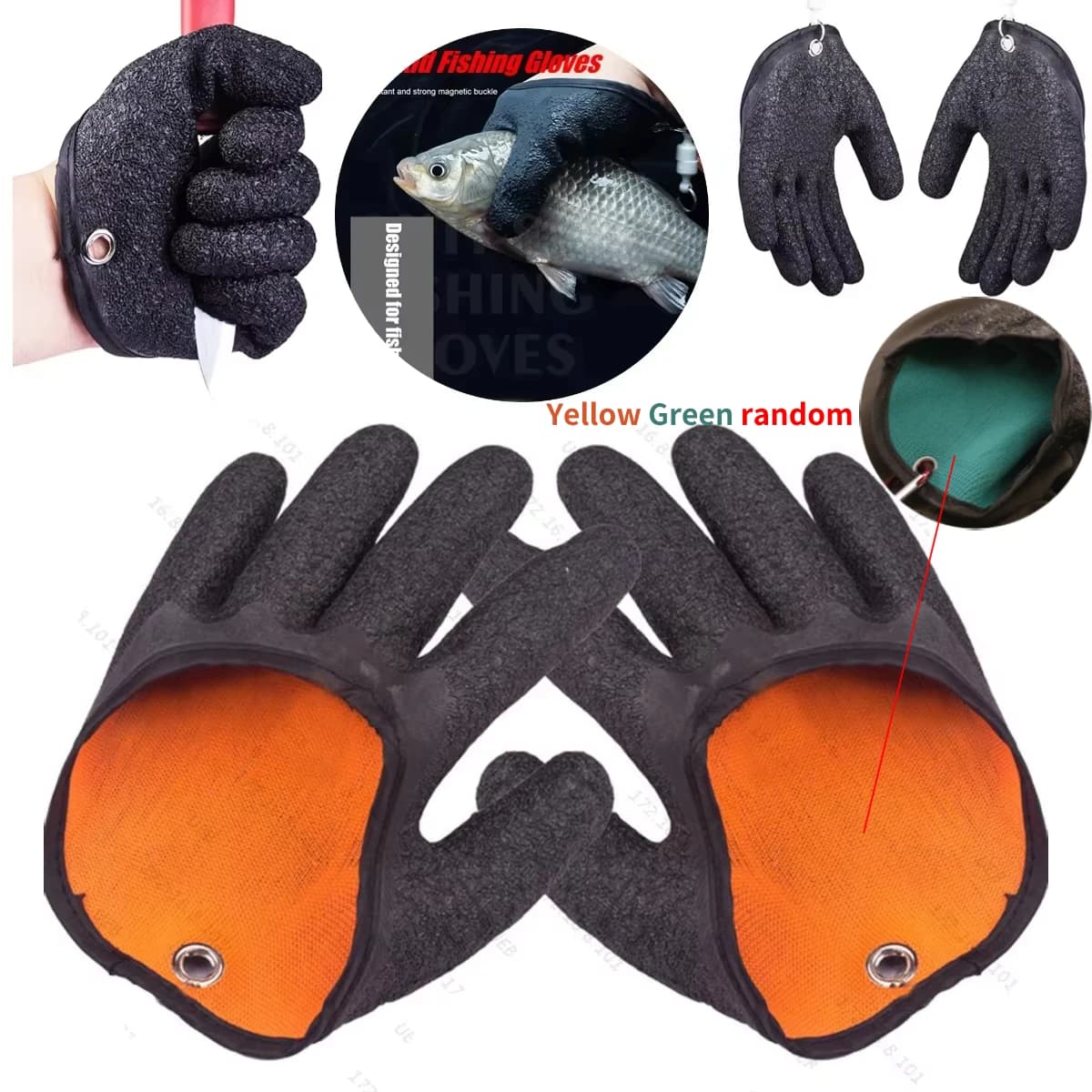 Gants de pêche magnétiques anti-dérapants pour lancer précis - Gants doigts pour pêcheur droitier gaucher