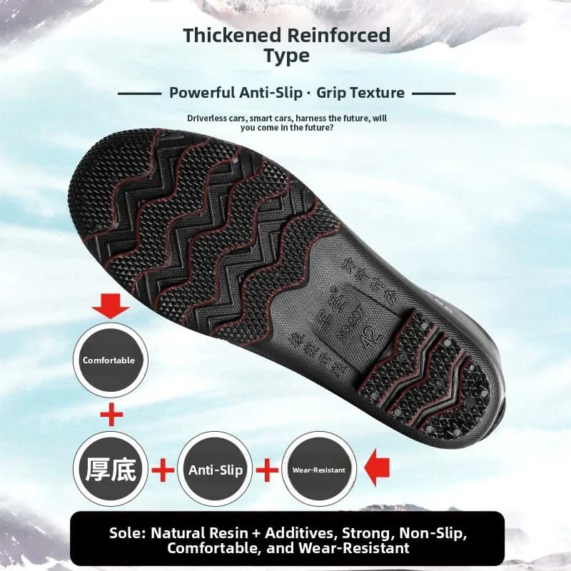 Bottes de pluie unisexes High-Tube semelle caoutchouc antidérapante pour pêche et travail sécurisé