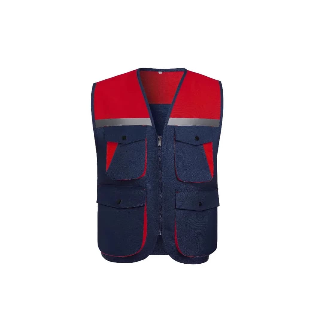 Gilet de travail épais avec bandes réfléchissantes pour équipes pêche et activités nautiques sécurisées
