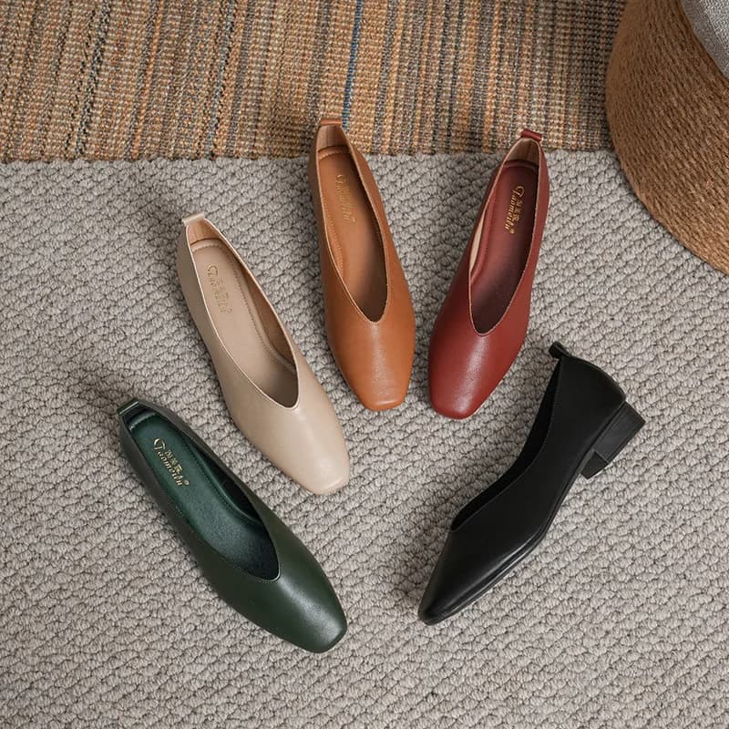Escarpins rétro femme pêche élégants - Vernis vert bout carré été français