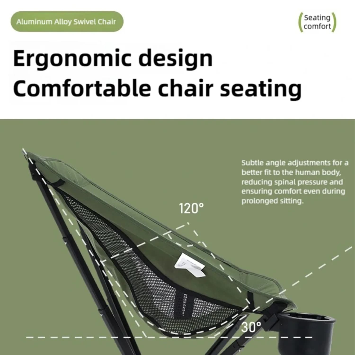 Chaise camping pivotante portable montage 5 secondes légère pliante porte-gobelet pêche enfant extérieur