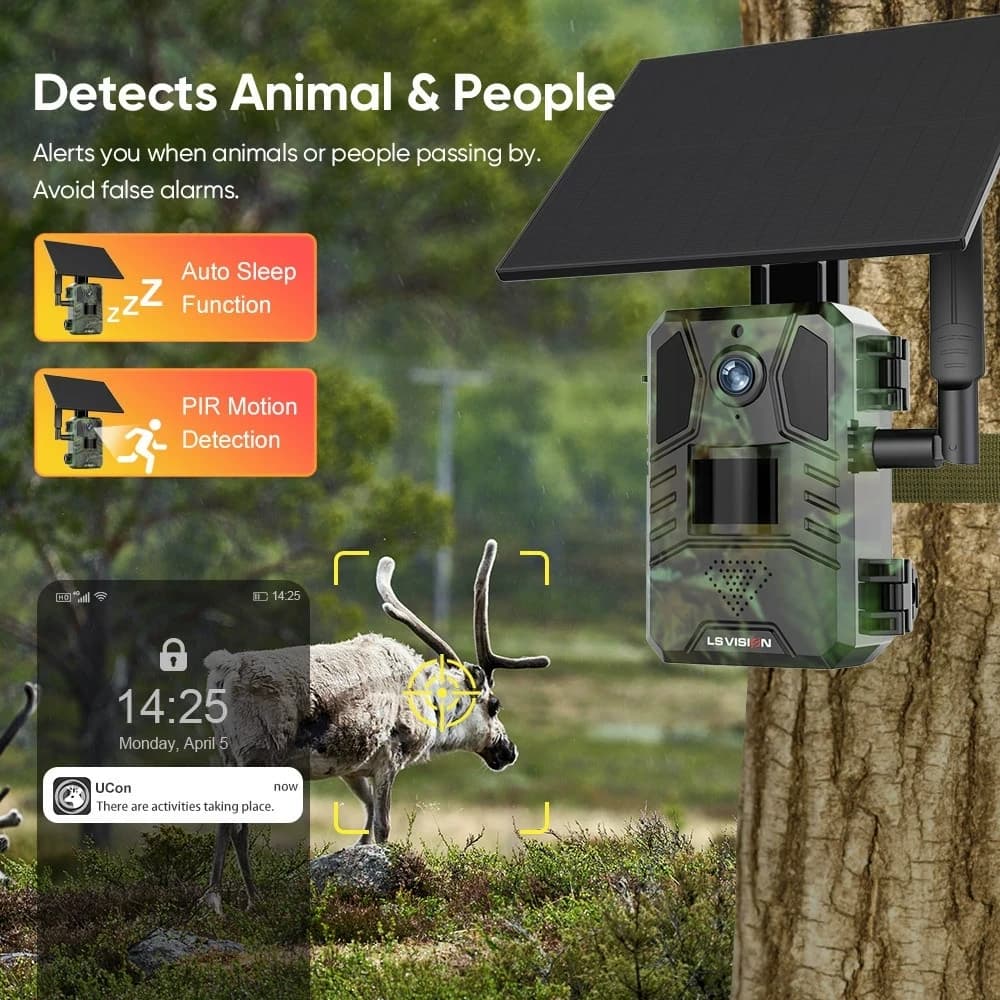 Caméra 4G solaire camouflage - Surveillance mobile full color nuit 4M pour pêche discrète