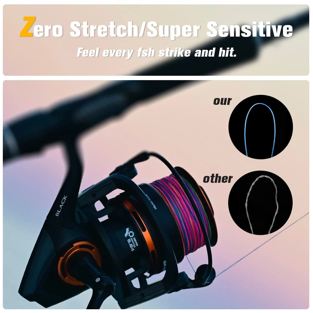 Ligne de pêche multicolore Xbraid X12 haute résistance pour carnassiers et mer