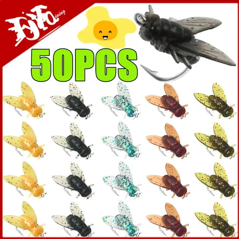 Mouche artificielle mini bio pour saumon et truite - 50 à 10 pièces avec attractant poissons 2025