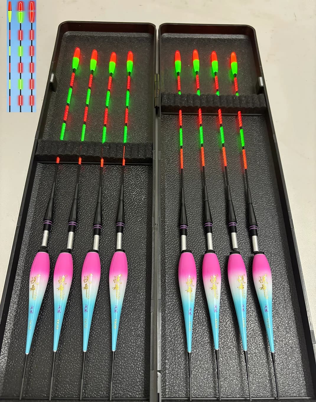 Flotteur électronique LED 8 pièces détecteur de touche nocturne avec changement de couleur