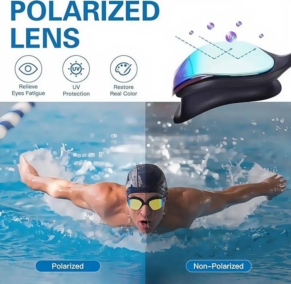 Nouvelles lunettes de natation professionnelles grandes montures silicone traitement anti-UV - Extérieur