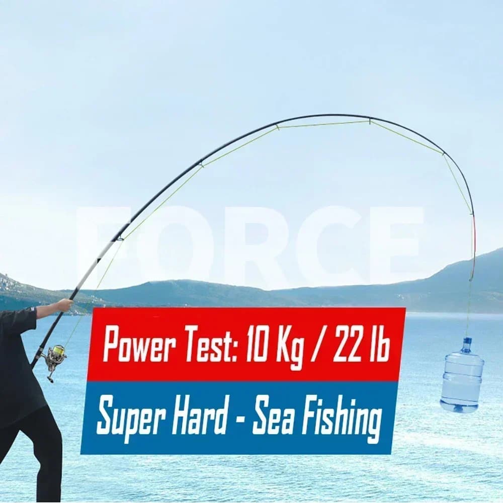 Canne mer 200g 4.5/5.4m fibre carbone 36T lancer distance bateau pêche super dure télescopique