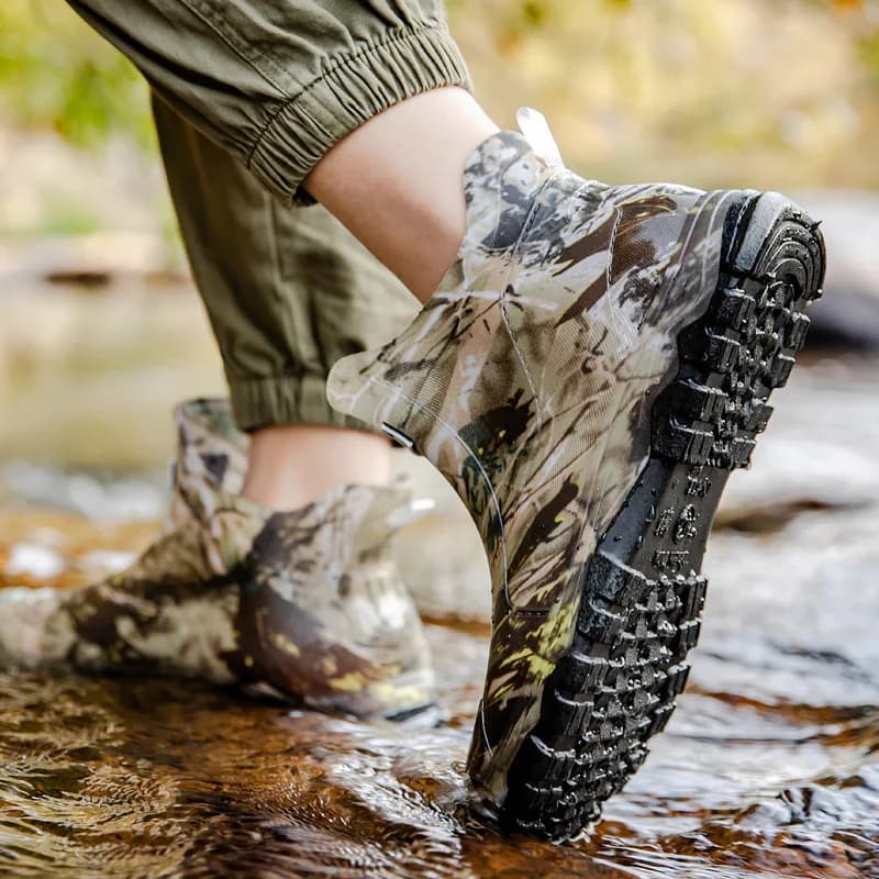 Bottes camouflage homme grandes tailles 46-48 imperméables anti-dérapantes PVC confortables
