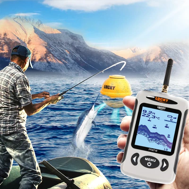 Sondeur de poissons portable sans fil Russian Menu échosondeur capteur 45m détection fond rivière lac mer